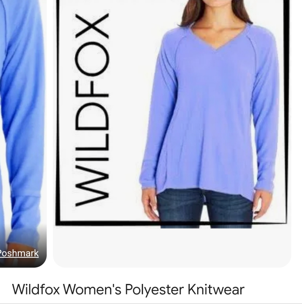 WILDFOX "HALEY" LONG SLEEVE SOFT TEXRURED VNECK IN PJRPLE